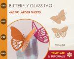 Butterfly Glass Tag Template