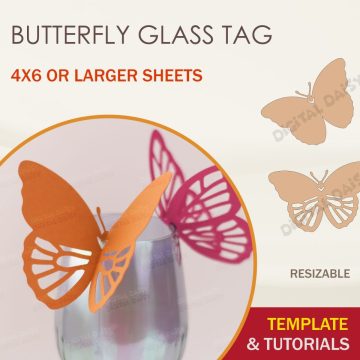 Butterfly Glass Tag Template