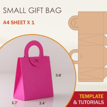 Small Gift Bag with Bow Template