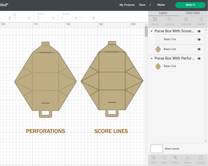 Purse Box No Glue Template