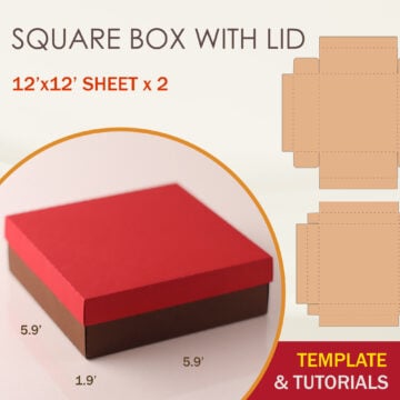 Square Box with Lid Template