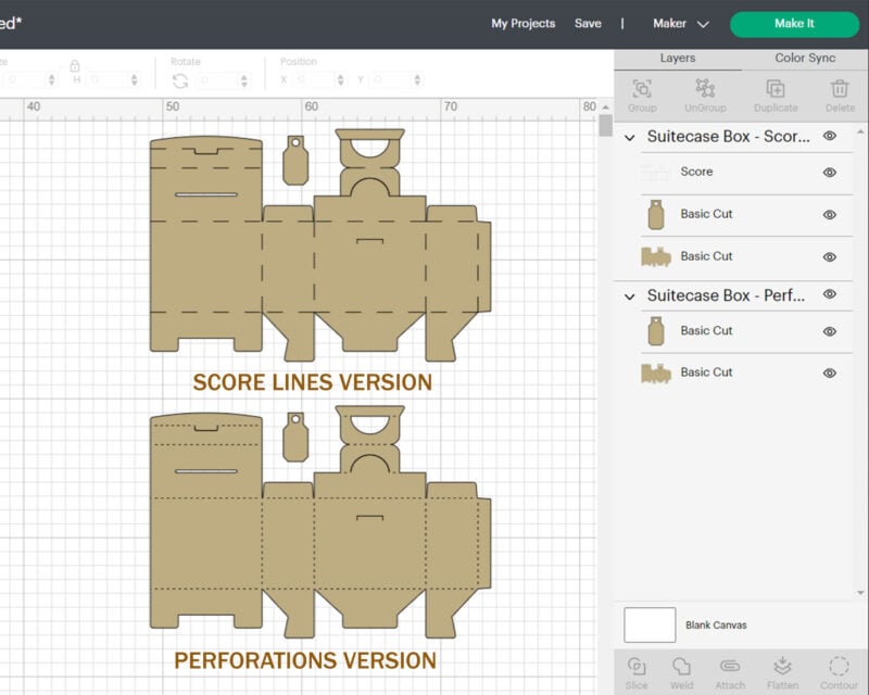 Small Suitcase Box Template