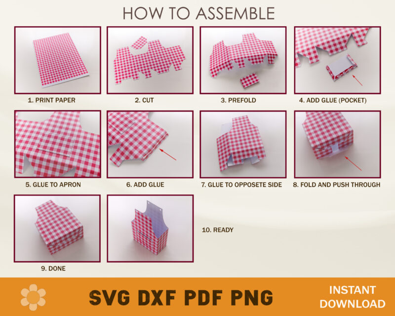 Apron Favor Box Template