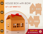 House Box with Bow Template