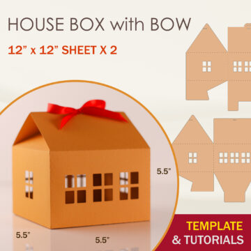 House Box with Bow Template