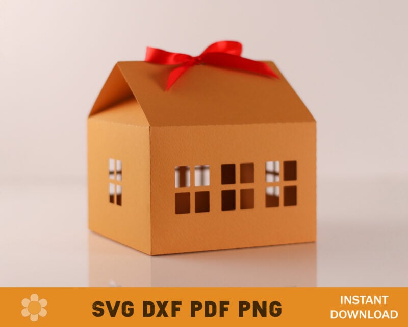 House Box with Bow Template