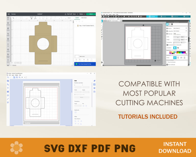4.0 inch Coaster Box Template