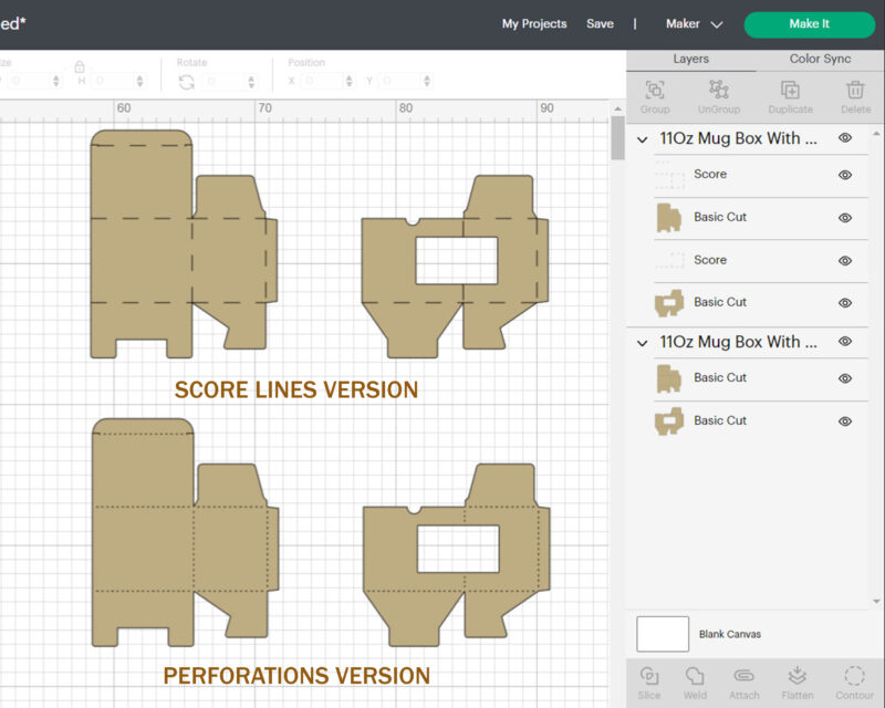 11oz Mug Box Template