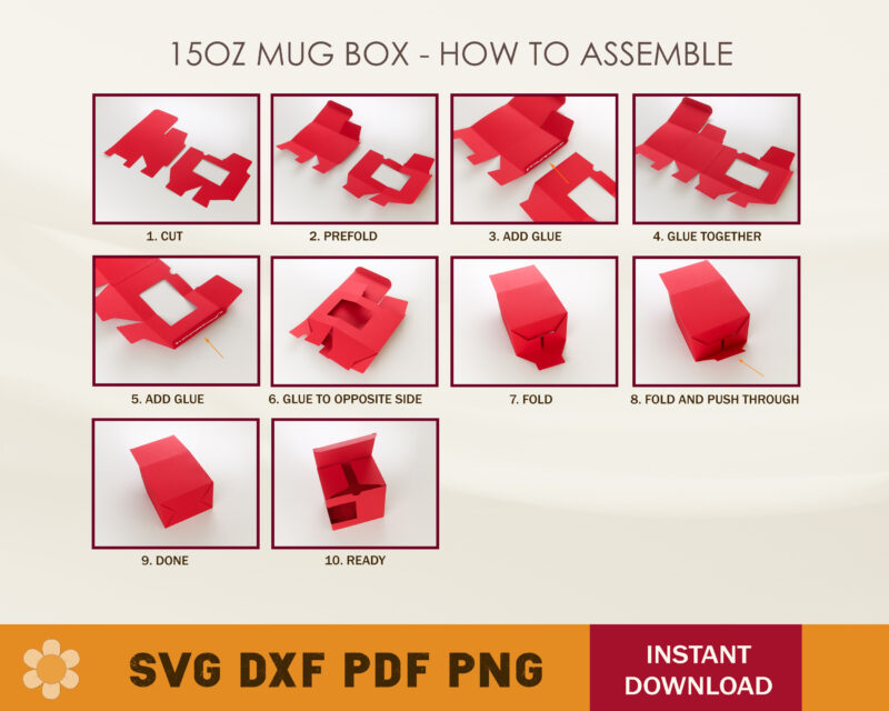 15oz Mug Box Template