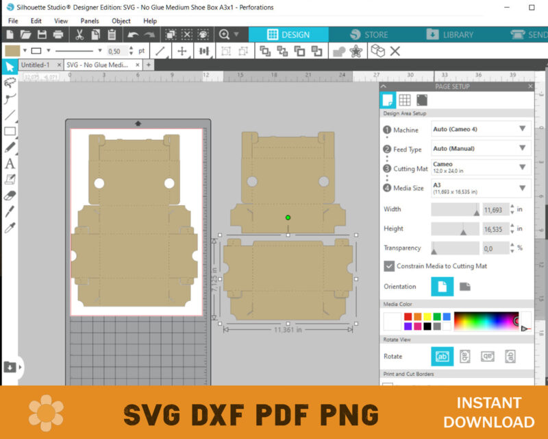 No Glue Shoe Box Template