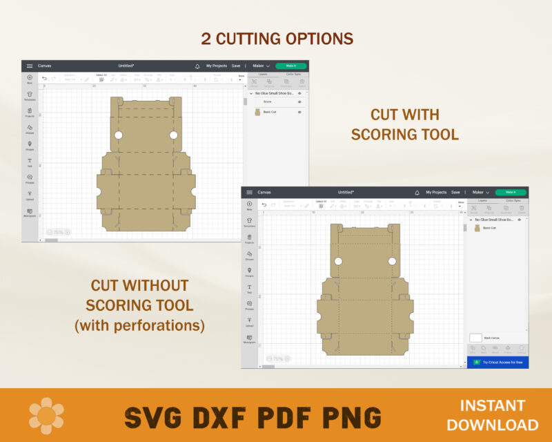 No Glue Small Shoe Box Template