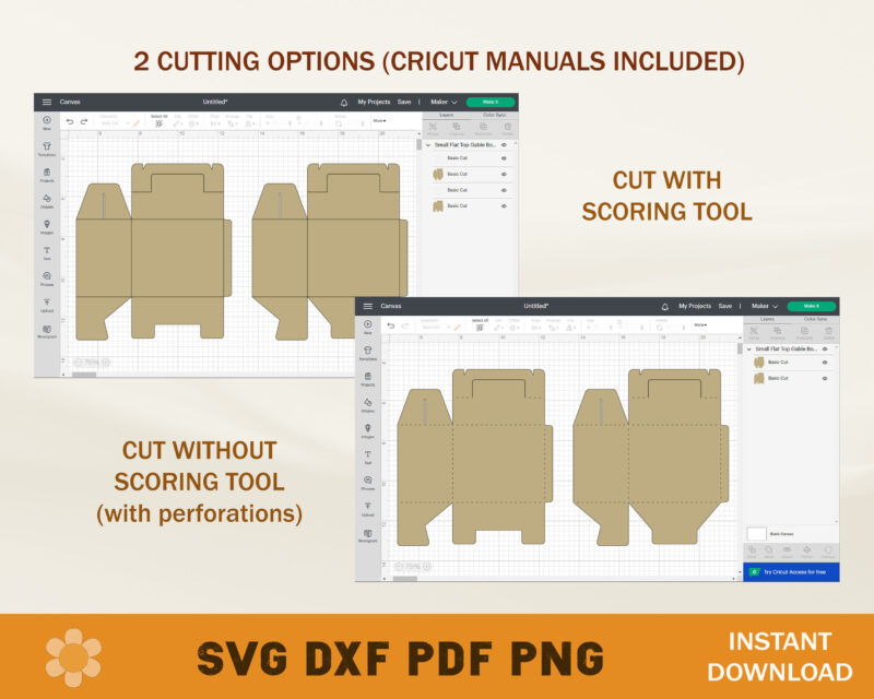 Flat Top Gable Box Templates