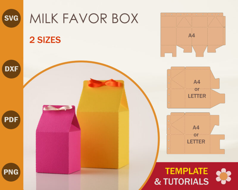 Milk Favor Box Template