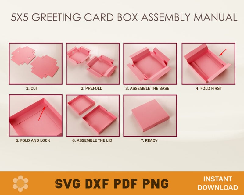 5x5 Greeting Card Box Template