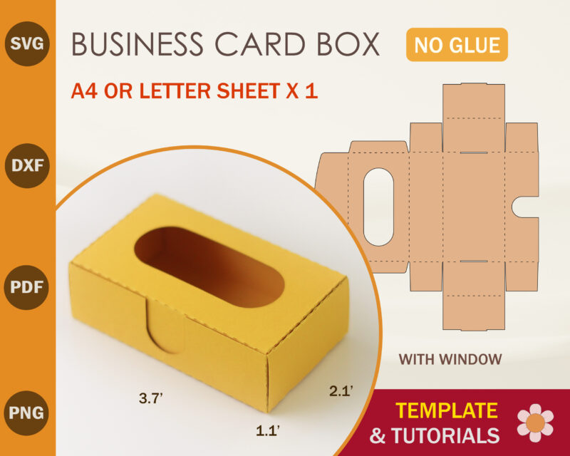 Business Card Box with Window Template