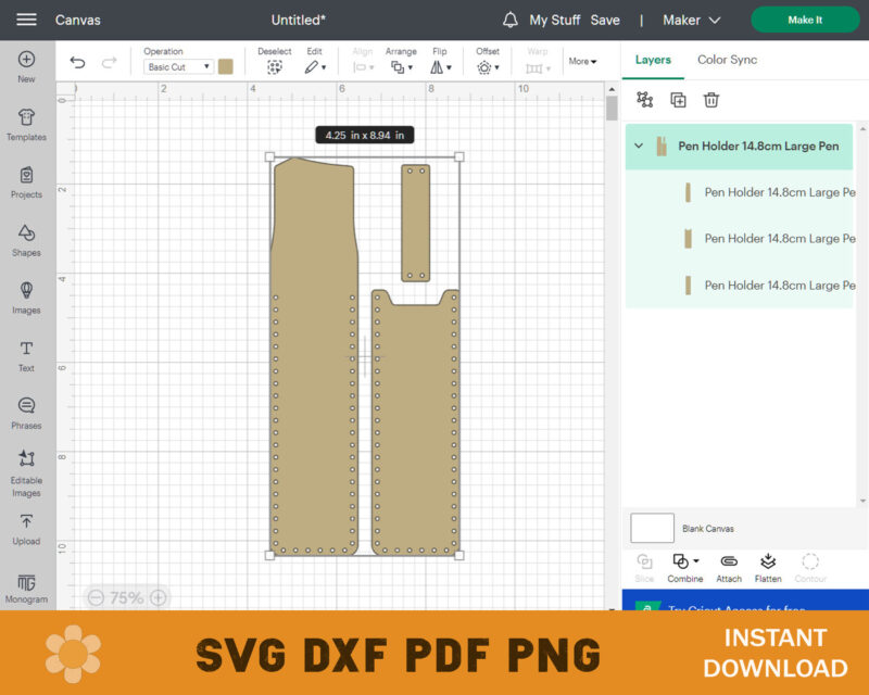 Pen Case Faux Leather Template