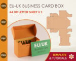 EU UK Business Card Box SVG Template