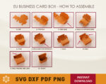 EU UK Business Card Box SVG Template