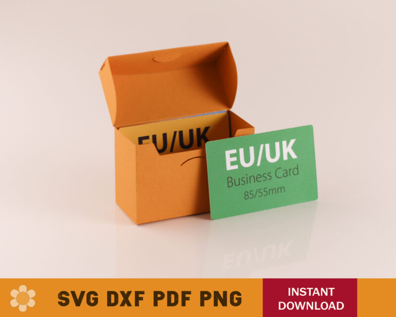 EU UK Business Card Box SVG Template