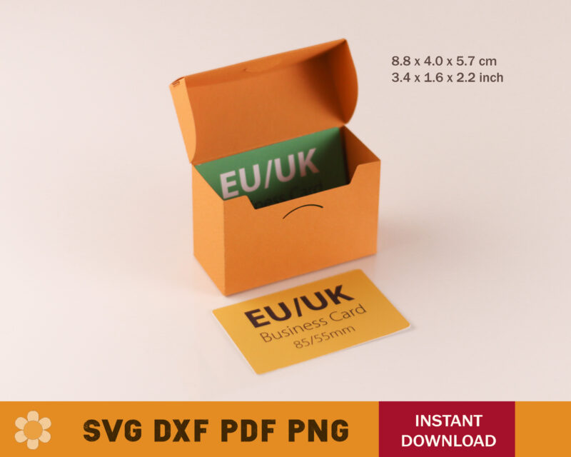 EU UK Business Card Box SVG Template