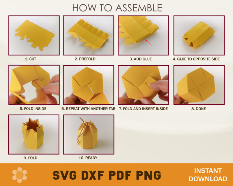 Small Lantern Box SVG Template