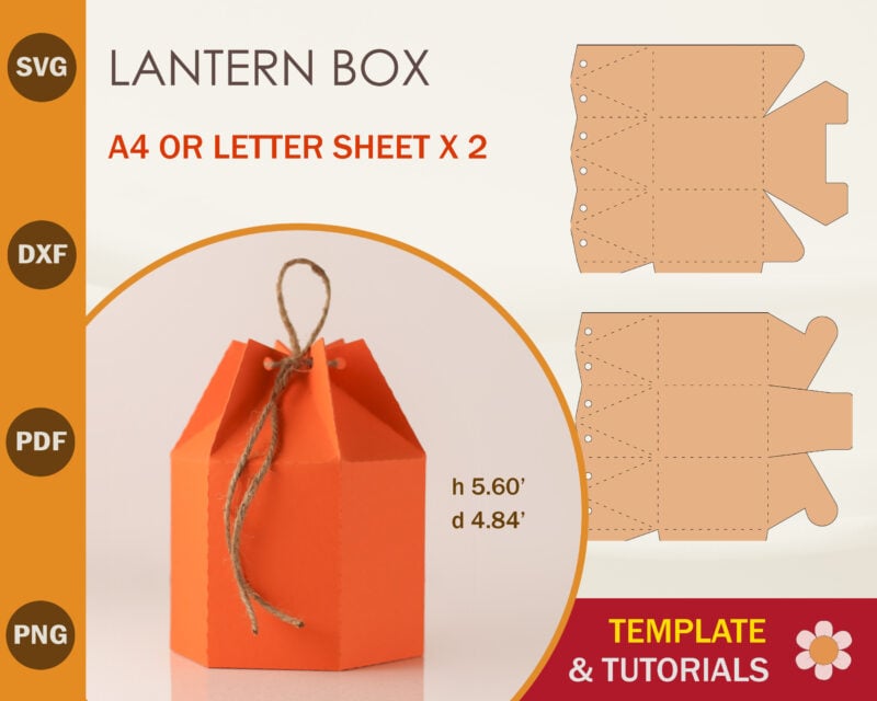 Lantern Hexagon Box SVG Template
