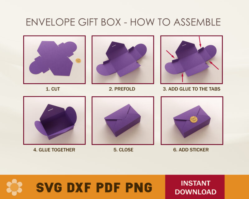 Envelope Gift Box SVG Template