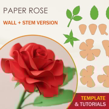 Paper Rose SVG Template