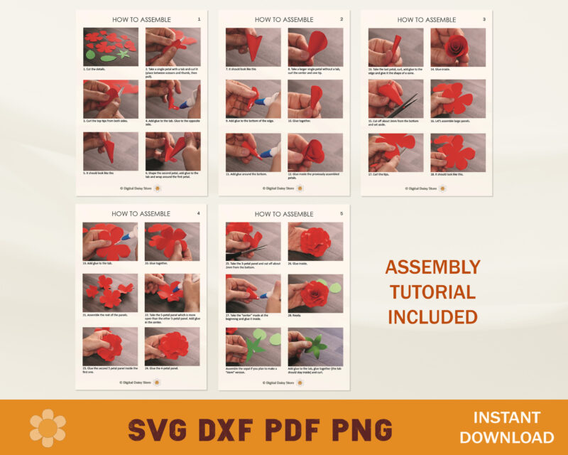 Paper Rose SVG Template