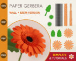 Paper Gerbera SVG Template