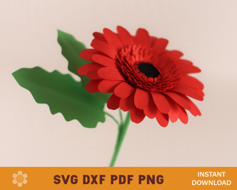 Paper Gerbera SVG Template