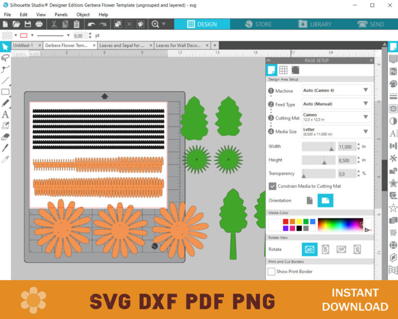 Paper Gerbera SVG Template