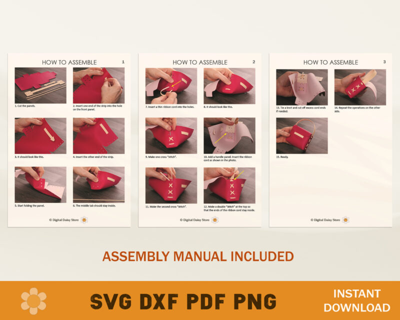 Faux Leather Purse SVG Template