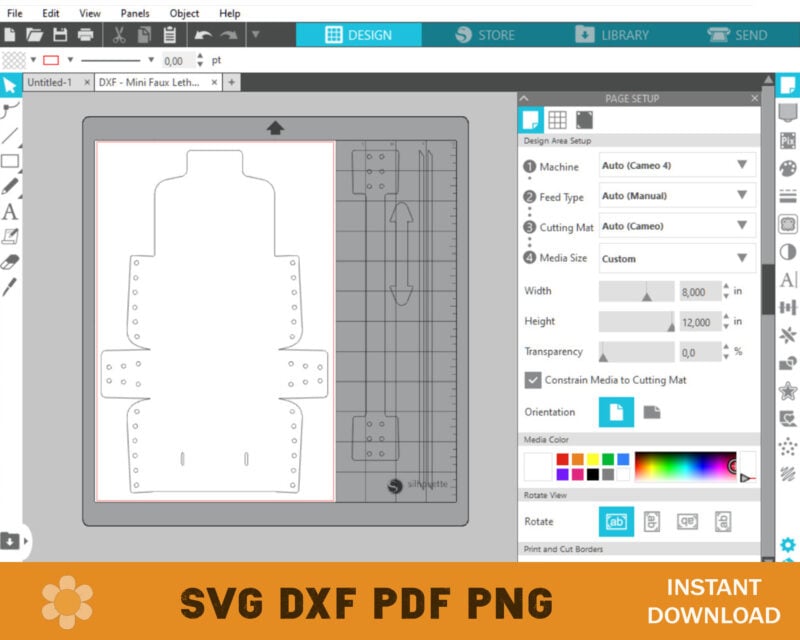 Faux Leather Purse SVG Template