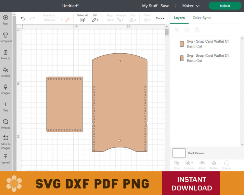 Card Wallet SVG Template