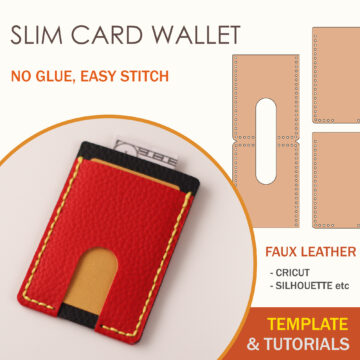 Slim Card Wallet Faux Leather Template