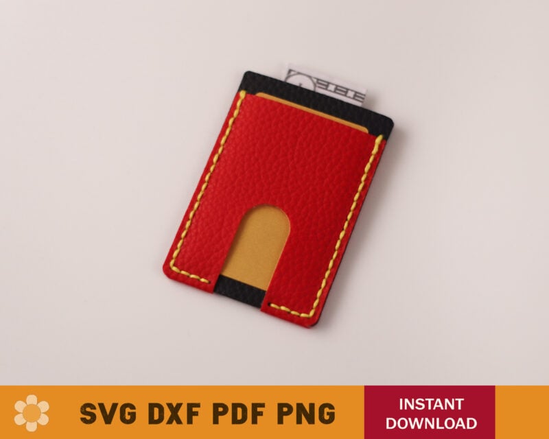 Slim Card Wallet Faux Leather Template