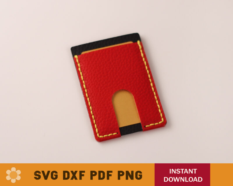 Slim Card Wallet Faux Leather Template