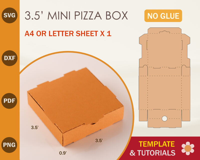 3.5'' Mini Pizza Box Template