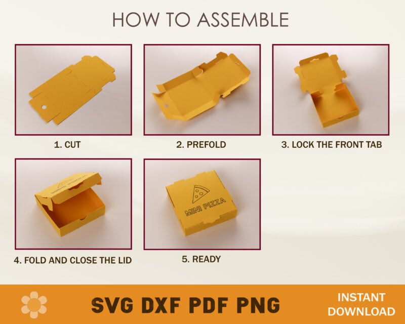 3.5'' Mini Pizza Box Template