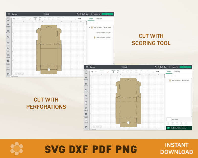 3.5'' Mini Pizza Box Template