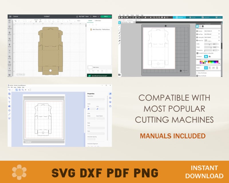 3.5'' Mini Pizza Box Template