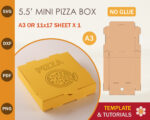 5.5'' Mini Pizza Box Template