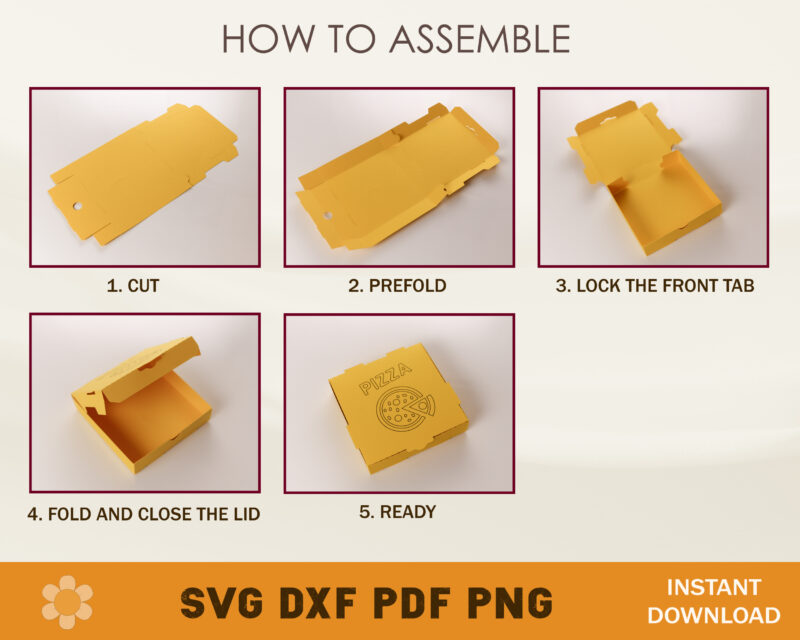 5.5'' Mini Pizza Box Template