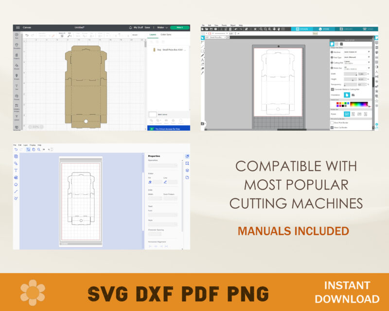 5.5'' Mini Pizza Box Template