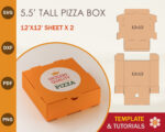 5.5'' Mini Pizza Box Template