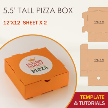 5.5'' Mini Pizza Box Template