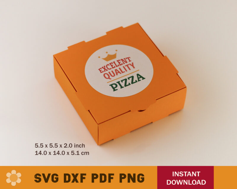5.5'' Mini Pizza Box Template