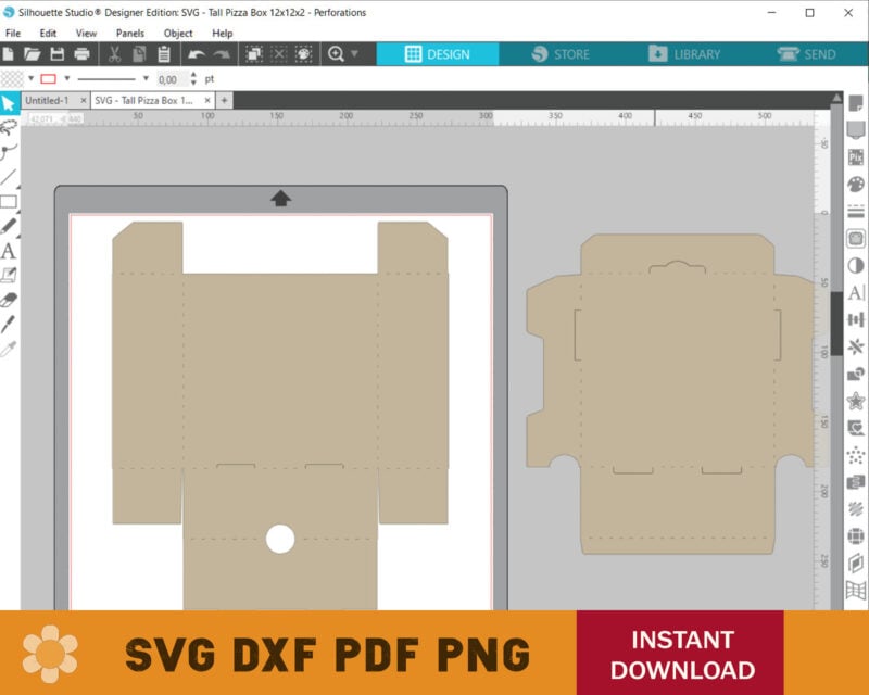 5.5'' Mini Pizza Box Template