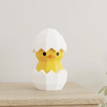 3D Papercraft Chicken – Easter decor PDF Template